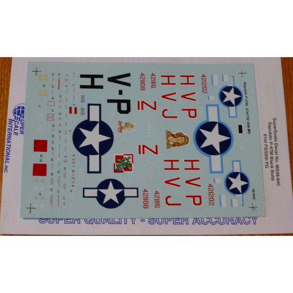 Microscale Decal 1:48 Scale #MS48-940 Republic P-47M: 61st FS/ 56th FG