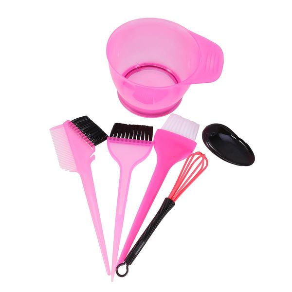 Housoutil Set of 6 Hair Brush Hair Dye Set Hair Styling Set Tool Kits for Dyeing Hair Hair Dye Sets Mixing Bowl Measuring Cup Set Hair Colour Brush