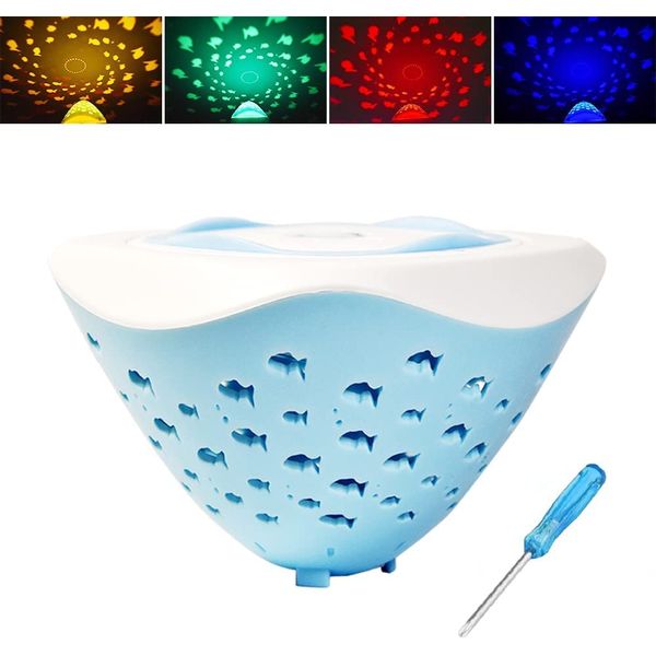 Jiosdo Baby Bath Toys, Light Up Bath Toys for 1 2 3 4 Year Old, Fish World Underwater Light Show Bathtub Toys, Kids Bath Toy Sensory Lights for Babies Toddler, Birthday for Boys Girls