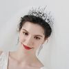 Lurrose Icicles Crown Princess Tiaras Rhinestone Crystal Bride Wedding Hair Head Band Icicle Ballerinas Nutcracker Show Jewelry Headdress Headband for Women Silver