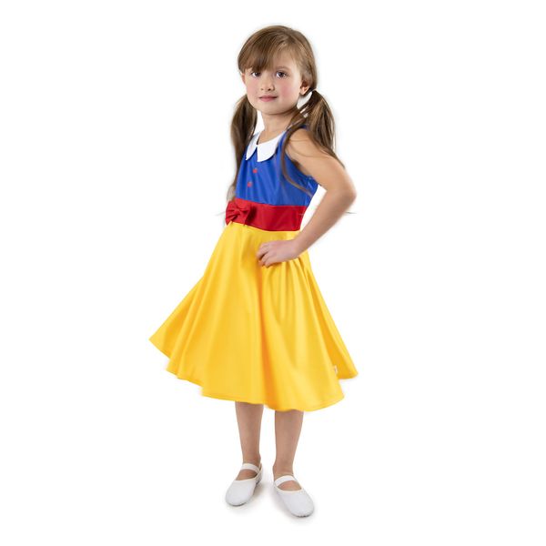 Little Adventures Snow White Princess Twirl Dress (Small Size 4) - Machine Washable Child Pretend Play and Party Dress with No Glitter