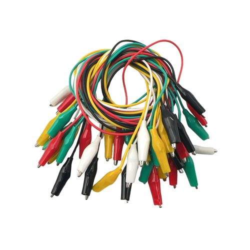 20pcs 20 inches Alligator Clips Electrical with Wires 5 Colors Jumper Test Leads Set 24AWG Copper Wire for Test Probes Dual Ended Insulators Cable Compatible with Circuit Experiments Cable