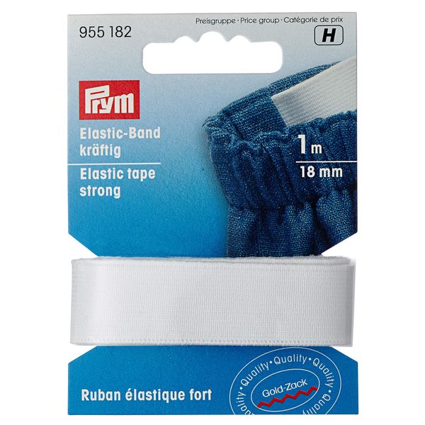 Prym 955182 Elastic tape strong 18 mm white