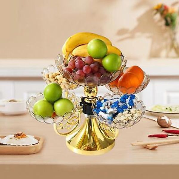 Snack Serving Tray Rotating Fruit Plate for Household Kitchen Room