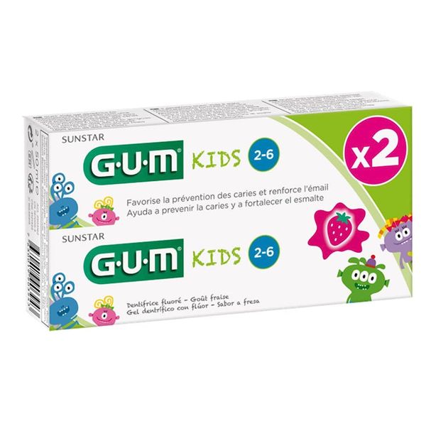 GUM Kids Fluoride Toothpaste 3 Years and + 2 x 50ml