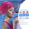Extra Large Swim Cap for Braids and Dreadlocks Women Men Silicone Swimming Cap for Long Thick Curly Weaves Afro Hair Extensions (Black, Purple)