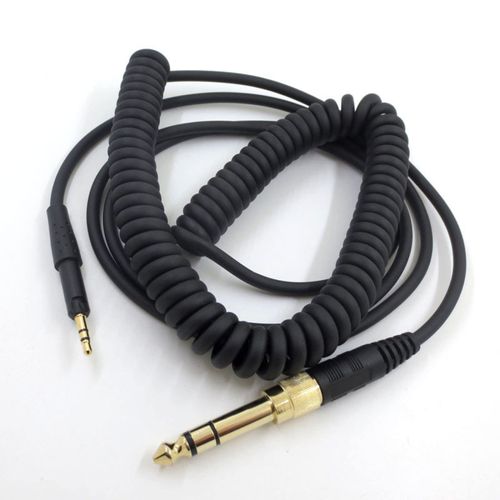 Fenmic Plug Spring Audio Cable Headphone Cable for Sennheiser HD6DJ HD8 HD7 HD598 6.35mm (Black)