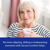 Secure Comfort Strips Waterproof Denture Adhesive - Zinc Free - Extra Firm Hold For Lower Dentures - 15 Strips (Pack of 3)