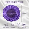 CAMOT 2Pcs Satin Bonnets for Sleeping, Silk Hair Bonnet for Women, Soft Silk Hair Wrap with Elastic Wide Band, Satin Sleep Cap for Curly Hair(Black+Purple)