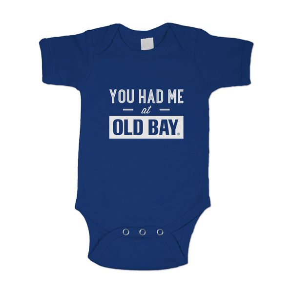 You Had Me At OLD BAY (Royal) / Baby Onesie - 18 Months / White / Blue