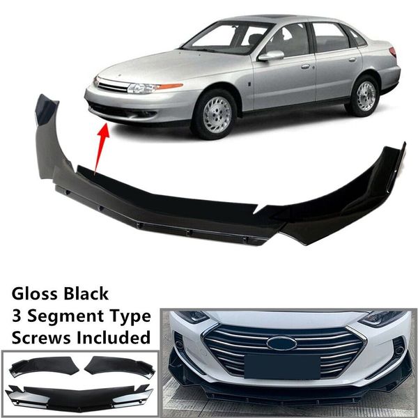 Universal Fit For Saturn LS 00-04 Front Lower Lip Splitter Spoiler Black 2 Layer