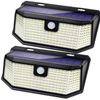 Wide Angle Flood Lights with Motion Sensor & Solar Power i182 LEDs 2500Lm 2-Pack