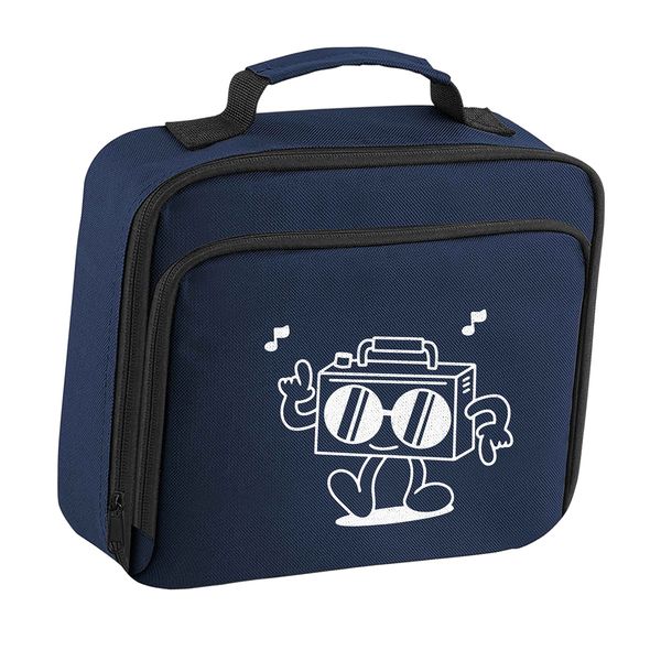 Flox Creative Navy Lunch Cooler Bag Boombox