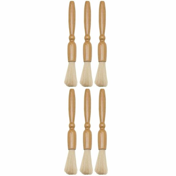 Tala Wooden Pastry Brush Natural Bristles for Glazing (Pack of 6)