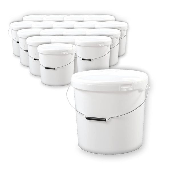Trevendo® - Pack of 18 20 Litre Empty Buckets with Lid, Food Safe