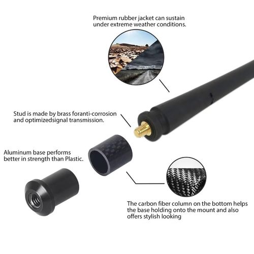 7" Short Antenna Waterproof Replacement for 2021 Ford F150 XL Standard Cab Pickup 2-Door 3.5L 3496CC 213Cu. in. V6 Electric/Gas DOHC Turbocharged