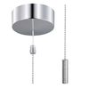 ElekTek Premium Bathroom Ceiling Light Pull Cord Switch and Chain Kit with Chain Extension Bundle - Chrome Round Cylinder