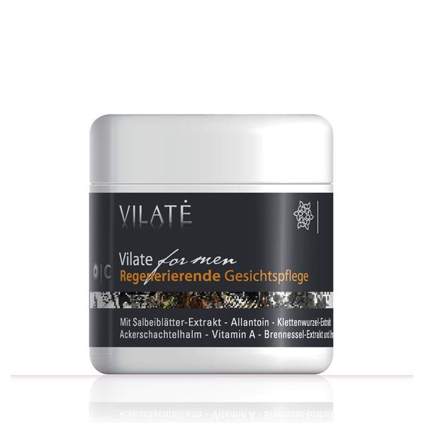 Vilate for men - regenerierende Anti-Aging Gesichtspflege für Männer, 100 ml Herren Gesichtscreme. Mehr als 40 Inhaltsstoffe. Maskulin. Überzeugend. Perfekt. Made in Germany.
