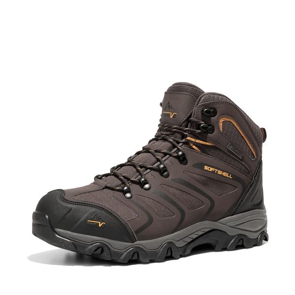 NORTIV 8 Men's Hiking Boots Waterproof Work Outdoor Trekking Backpacking Mountaineering Lightweight Trails Shoes Size 11 M US BROWN/BLACK/TAN 160448_M Armadillo