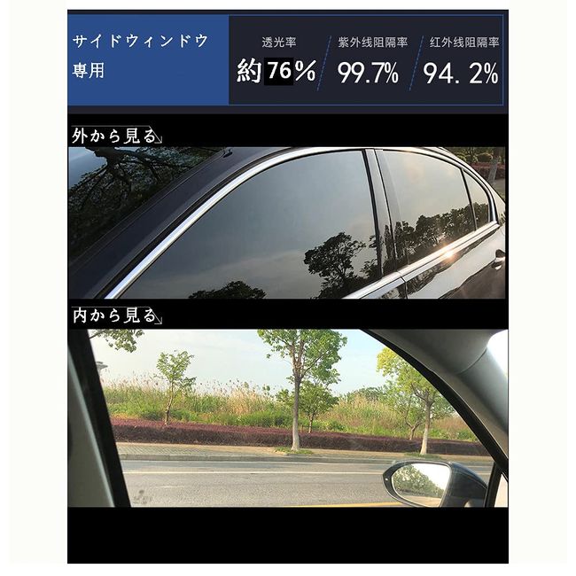 HOHOFILM Car Film, Sun Protection, Car Glass Film, Car Blackout Film, 87% Transmittance, Vehicle Inspection, Windshield Film, 99% UV Protection, Shatterproof, Car Window Film, 19.7 x 118.7 inches (50 x 300 cm)