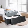 43" Folding Storage Ottoman Bench Storage Stools Footrest for Home Organizer
