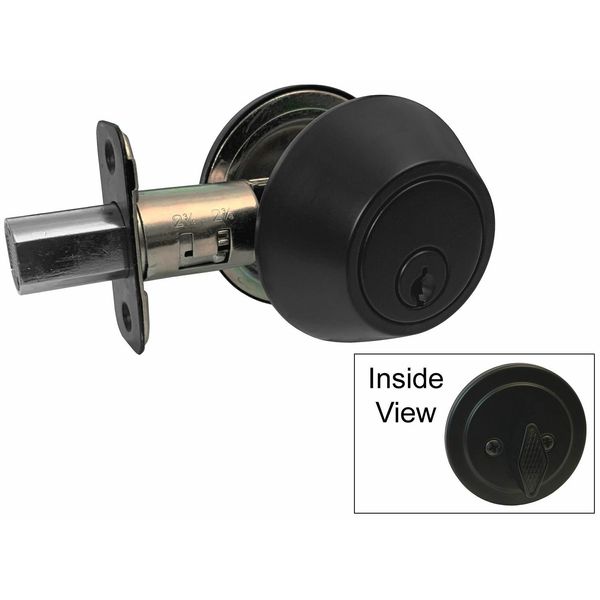 House Guard Matte Black Finish Single Deadbolt Door Lock Locks Kwikset Keyway