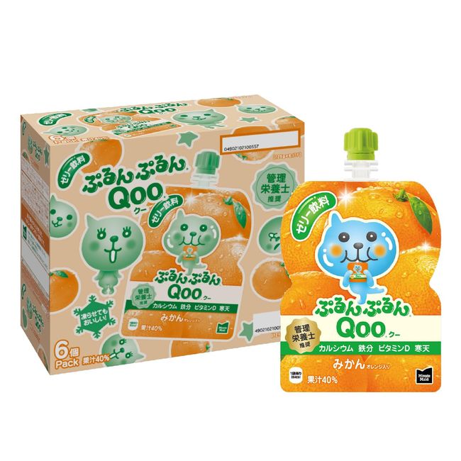 Coca-Cola Minute Maid Purunpurun Qoo Mandarin Oranges, 4.4 oz (125 g) Pouches x 6 Bags