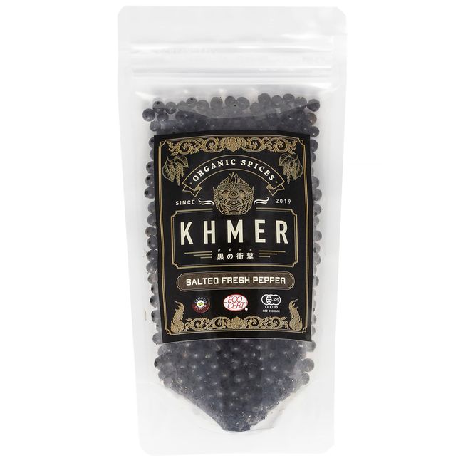 Cedar Farm Salted Fresh Pepper (Organic JAS Certified), Kampot Pepper Black Impact 3.5 oz (100 g), Japanese Farm Quality