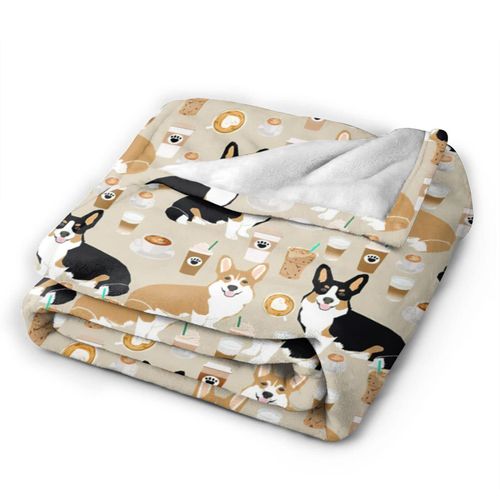 Corgi Gifts for Corgi Lovers Throw Blanket Super Soft Warm Flannel Blankets Bed Sofa Gifts for Adults