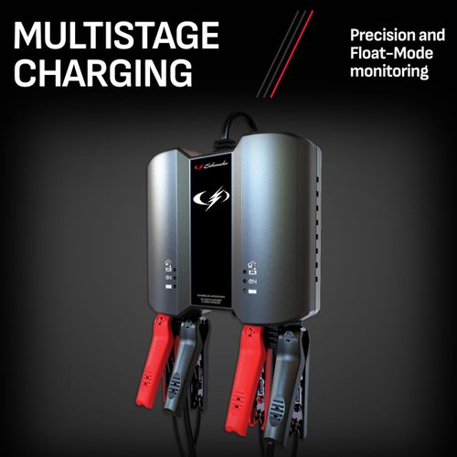 Schumacher Electric Two-Bank Battery Charger and Maintainer, SC1410, 3-in-1, Fully Automatic, Charges Simultaneously, 2 Amps Per Bank, 6 Volt, 12 Volt, for Car, SUV, Truck, and Marine Batteries