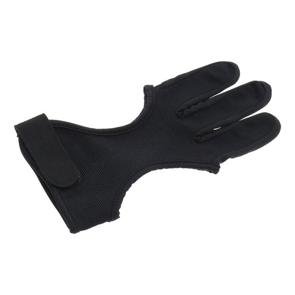 EMSea S/M Archery Glove 3 Finger Leather Gloves Adjustable Non-slip Black for Left and Right Hand