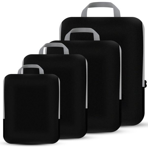 4 Set Compression Packing Cubes Travel - Travel Accessories Expandable Packin...