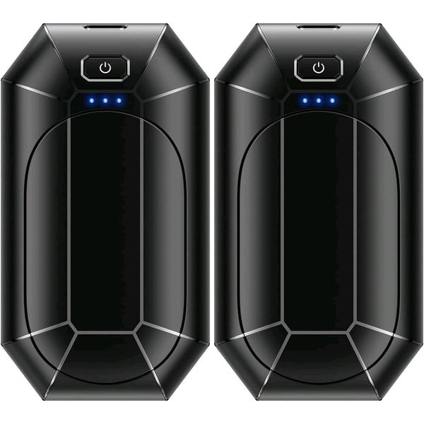 Black Hand Warmers USB Rechargeable - Use Separately or Attach Together