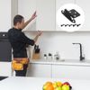 sourcing map Inset Hinges, 2Pcs 1/2" Overlay Semi-Concealed Face Mount Cabinet Hinges, Self-Closing, Black