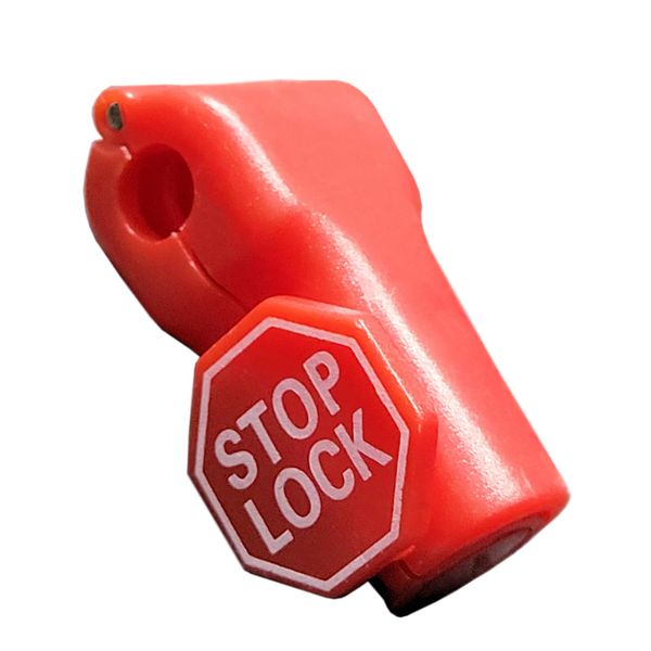 Pack of 100 Red Plastic Stopper Locks Anti Theft Lock Hook Locks Stop Lock 6mm Hook Diameter