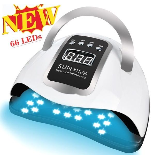 Sun-X10 Max UV LED Nail Lamp Quick Dry Gel Nail Polish 66 LEDs 280W Nail Dryer Professional Manicure Salon Tools