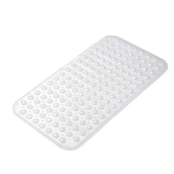 AmazerBath Bath Tub Mat, Medium Size 27.6 x 15 Inches Non-Slip Shower Mats with Suction Cups and Drain Holes, Bathroom Bathtub Mats Machine Washable (Clear)