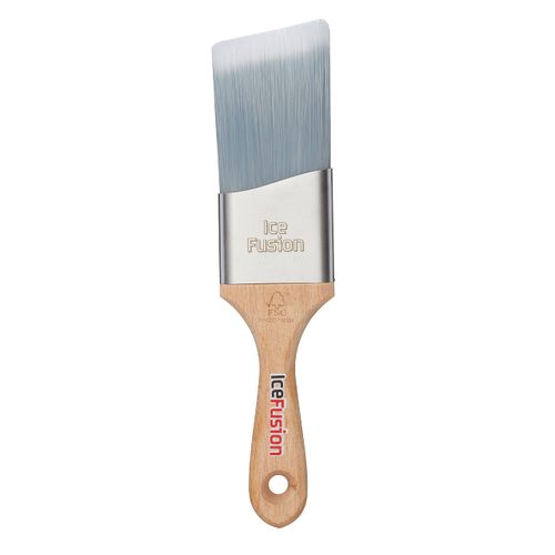 ProDec Advance ABPT073 Ice Fusion Woodworker Angled Short Handle Trade Professional Synthetic Paint Brush for Painting with Emulsion, Gloss and Satin Paints on Walls, Wood and Metal, 2" 50mm, Beige