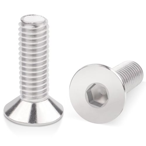 M6 (6mm x 12mm) Hex Socket Countersunk Machine Screws, 50PCS M6 Countersunk Bolts 12mm, Leryati Din7991 A2-Stainless Steel Hex Countersunk Screws - Countersunk Hex Bolts