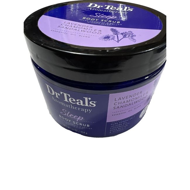 Dr. Teal’s Sleep Body Scrub Aromatherapy Lavender And Chamomile Sandlewood 16 Oz