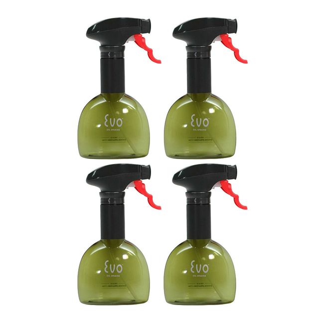 Evo Oil Sprayer Bottle Non Aerosol for Cooking Oils 4 Pack 8oz Green