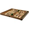 BACKGAMMON SET BOARD INLAID HANDMADE SOLID WOODEN WITH BACKGAMMON PIECES AND DOUBLING DICE INCLUDED 10"
