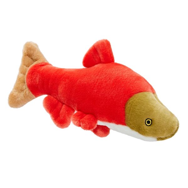 Fluff & Tuff, Cedar Salmon, Durable Plush Dog Toy
