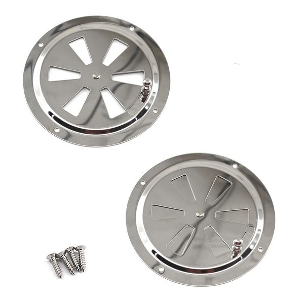 Ø5 Inch 316 Stainless Steel Round Air Vent Grille Cover Circular Ventilation Cover (2 Pieces)