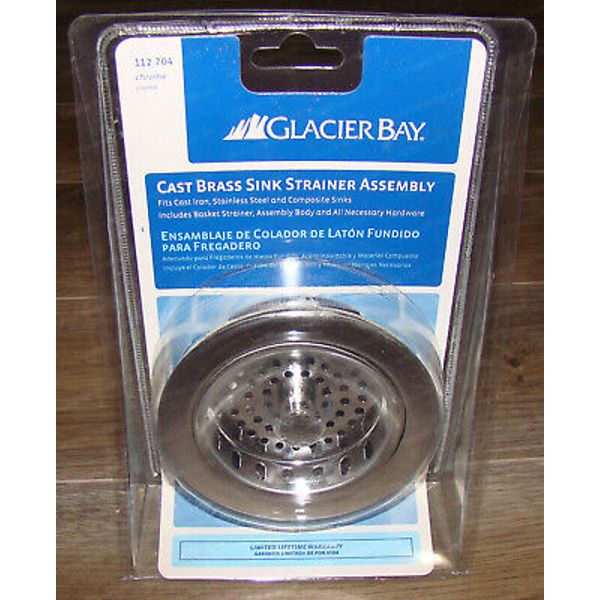 Glacier Bay (112 704) Chrome Cast Brass Sink Strainer Assembly