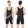 2BOLD Wrestling Singlets For Men (Black-White, Medium, Sublimated)