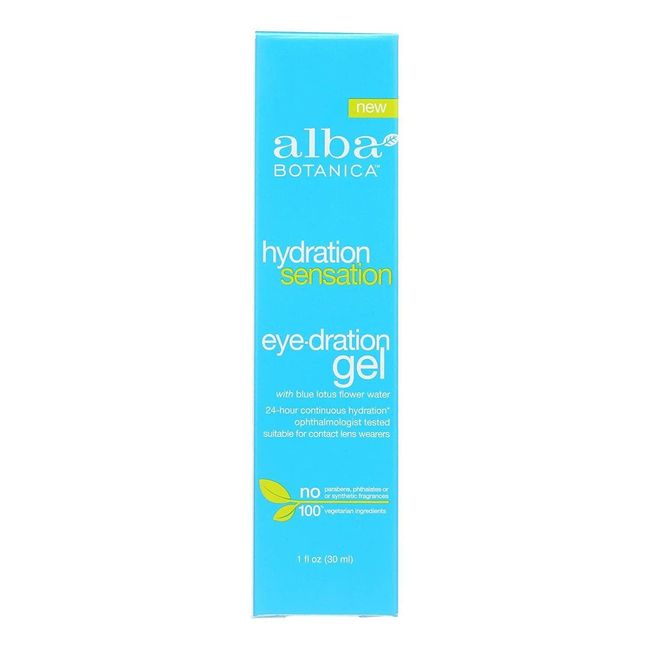 Alba Botanica Hydration Sensation Eyedration Gel w/ Blue Lotus Flower 1 Oz New