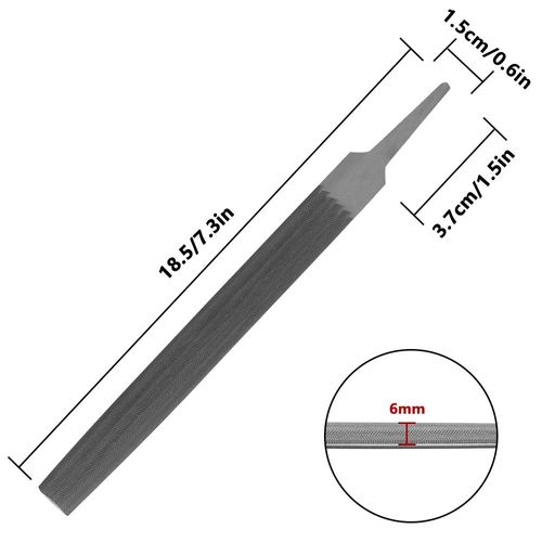 KALIM Half Round Medium Cut File, Double Cut Teeth, 6'' Length, Made of High Carbon Steel, Hand File Without Handle Suitable for Wood, Metal, Sharpening, etc. (6'' Half Round File)