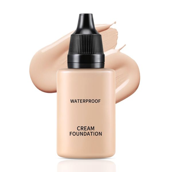 Boobeen Flüssige Grundierung mit Voller Deckkraft, Concealer Creme Grundierung, Leichte aufbaubare Grundierung, Matt und Langlebig, Basis Makeup mit natürlichem Glow Finish