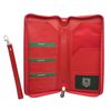VISCONTI Leather Zipped Travel Document Holder & Strap RFID Blocking 1157 Red